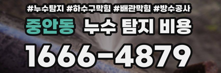 중안동 누수 탐지 비용