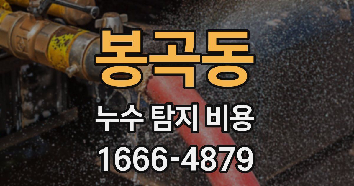 봉곡동 누수 탐지 비용