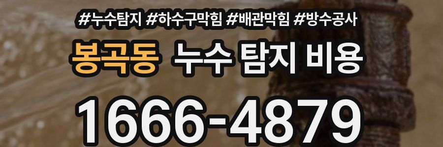 봉곡동 누수 탐지 비용