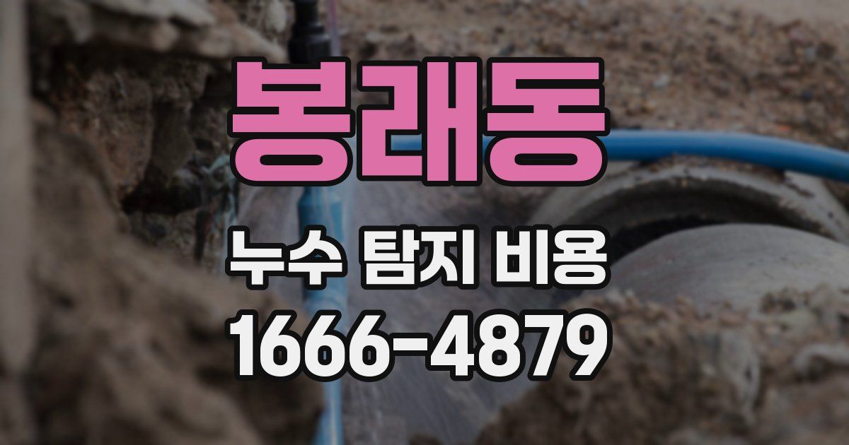 봉래동 누수 탐지 비용