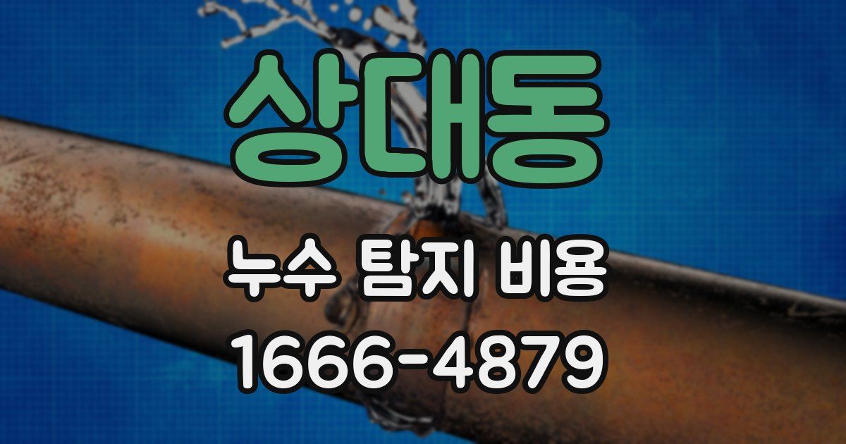 상대동 누수 탐지 비용