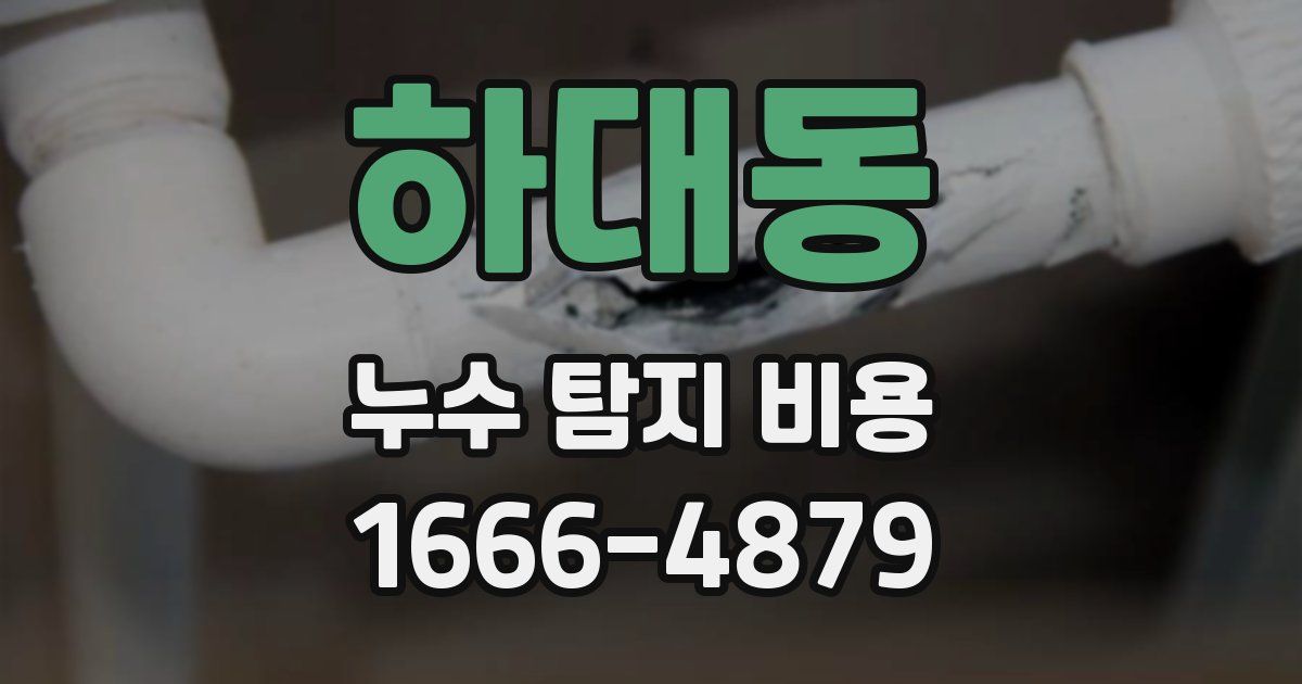 하대동 누수 탐지 비용