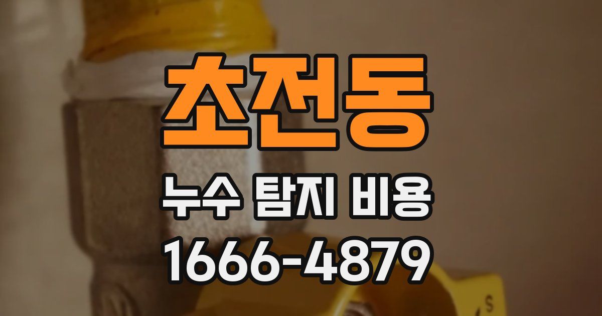 초전동 누수 탐지 비용