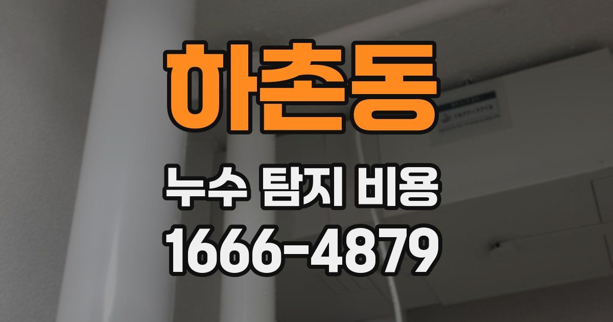 하촌동 누수 탐지 비용