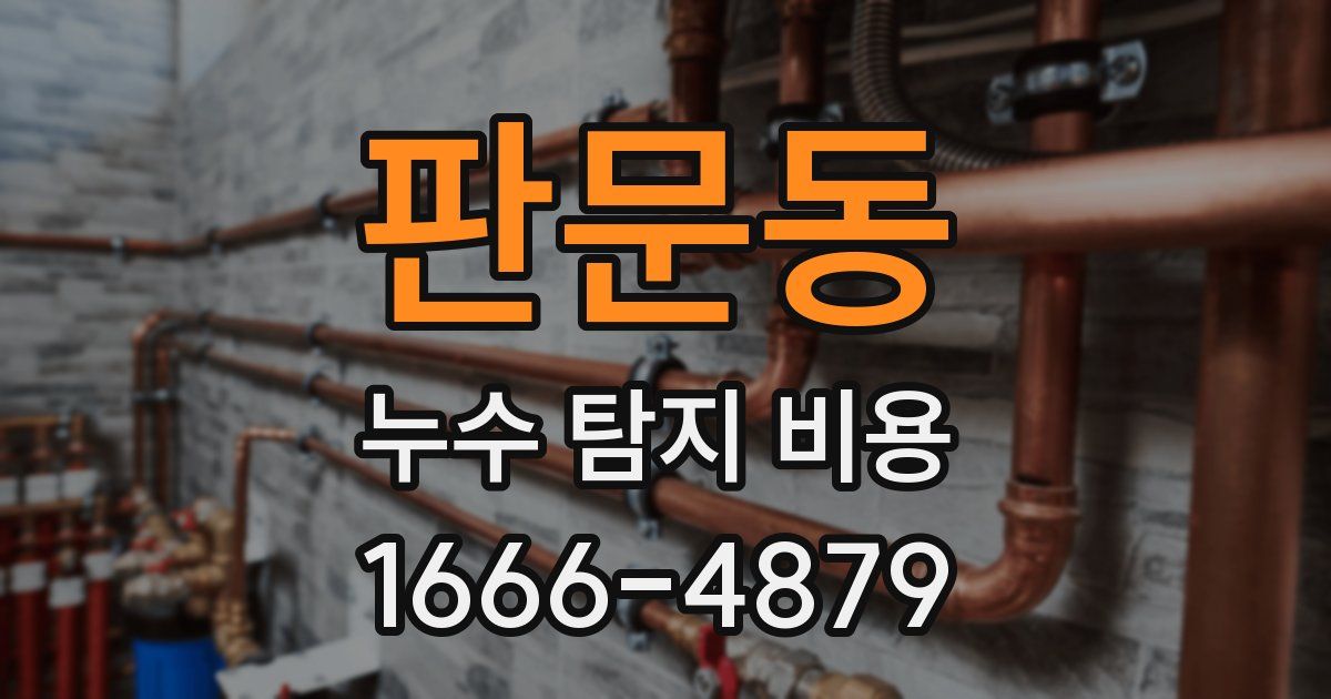 판문동 누수 탐지 비용