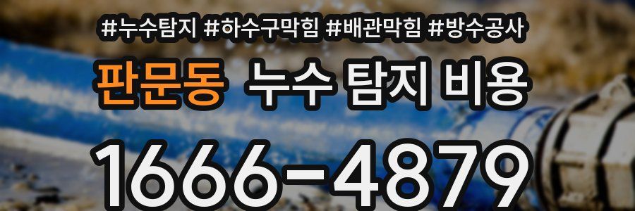 판문동 누수 탐지 비용