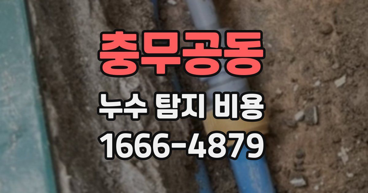 충무공동 누수 탐지 비용