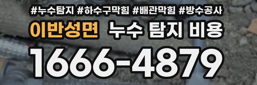 이반성면 누수 탐지 비용