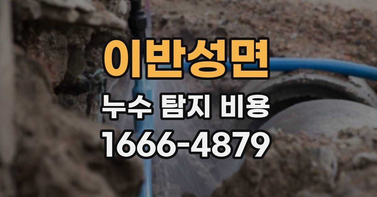 이반성면 누수 탐지 비용