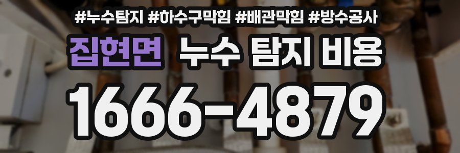 집현면 누수 탐지 비용