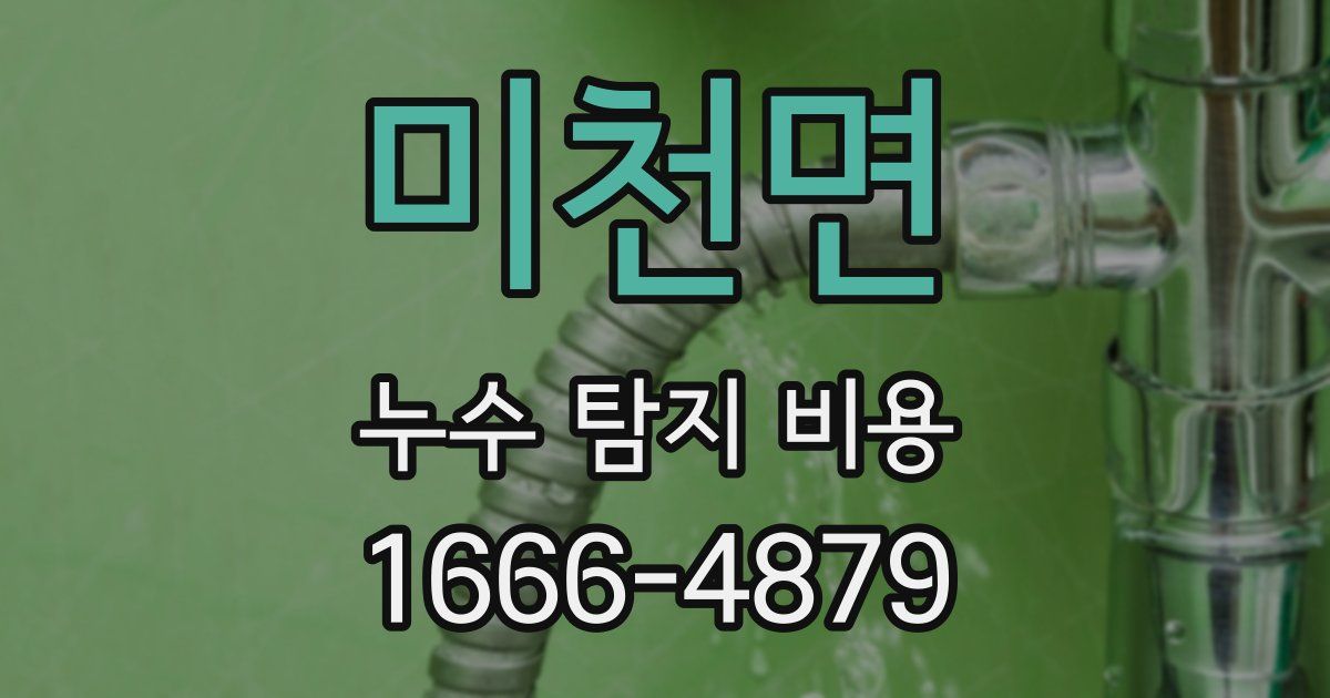 미천면 누수 탐지 비용