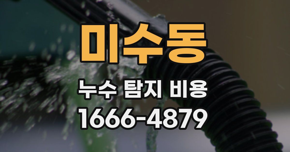 미수동 누수 탐지 비용