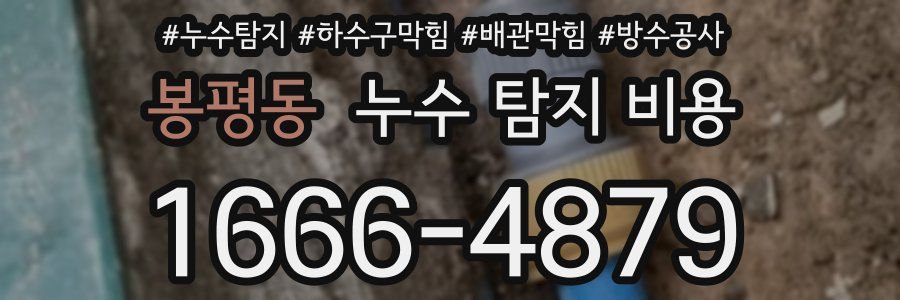 봉평동 누수 탐지 비용