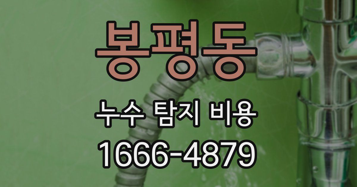 봉평동 누수 탐지 비용
