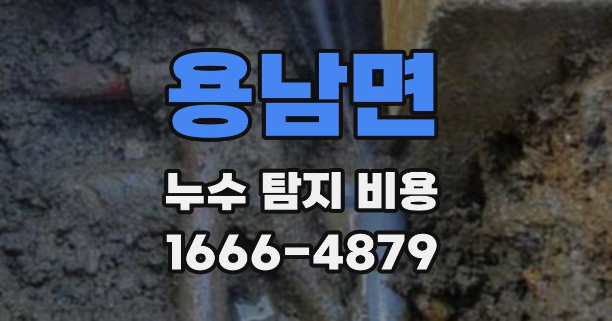 용남면 누수 탐지 비용