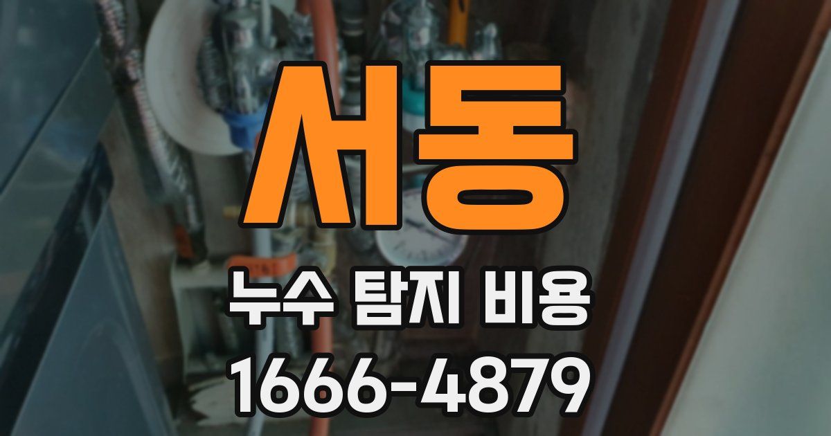 서동 누수 탐지 비용