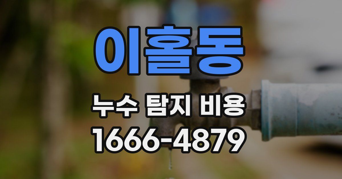 이홀동 누수 탐지 비용