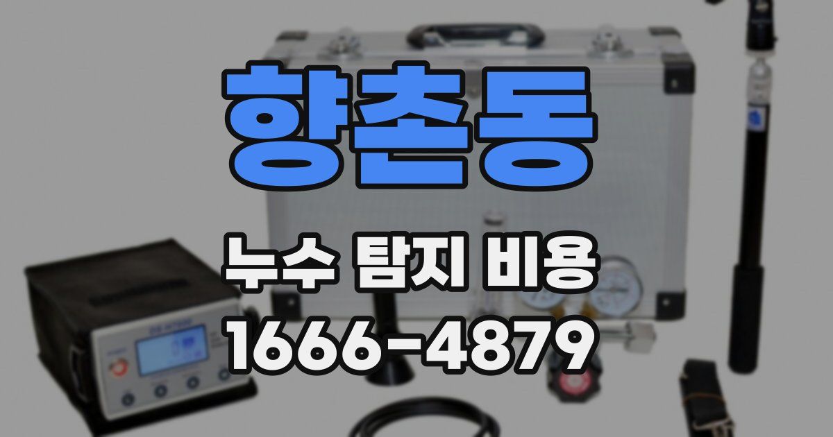 향촌동 누수 탐지 비용