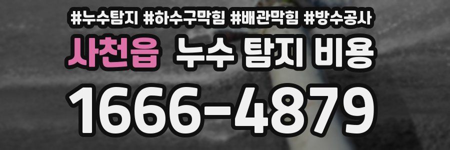 사천읍 누수 탐지 비용