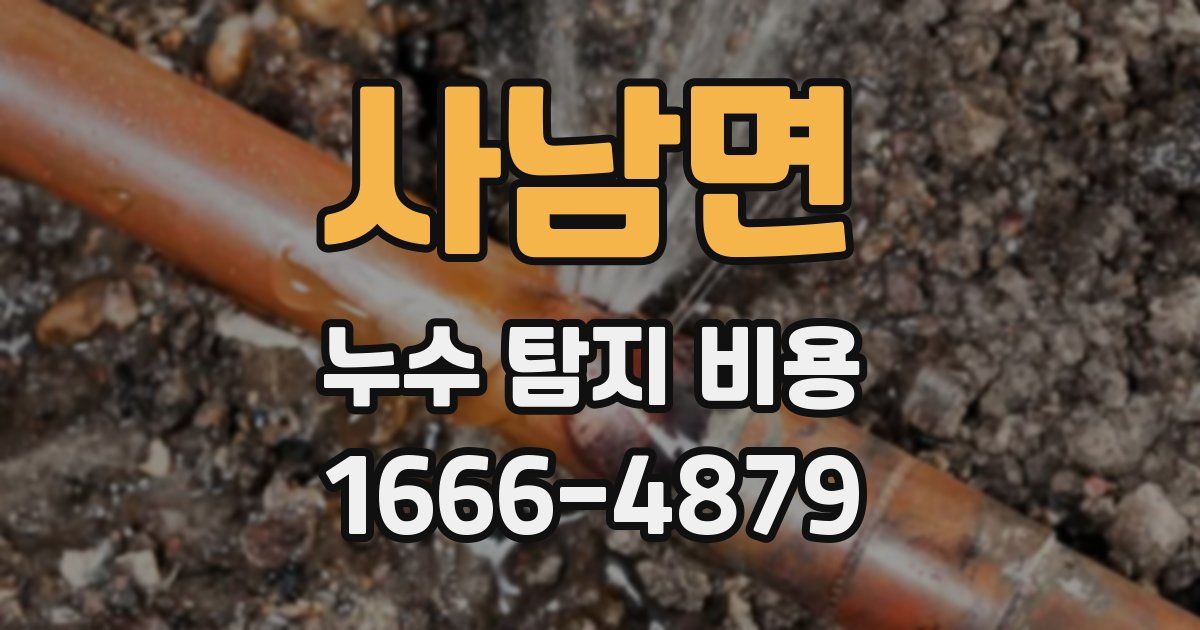 사남면 누수 탐지 비용