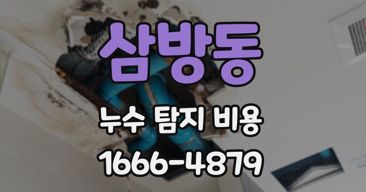 삼방동 누수 탐지 비용