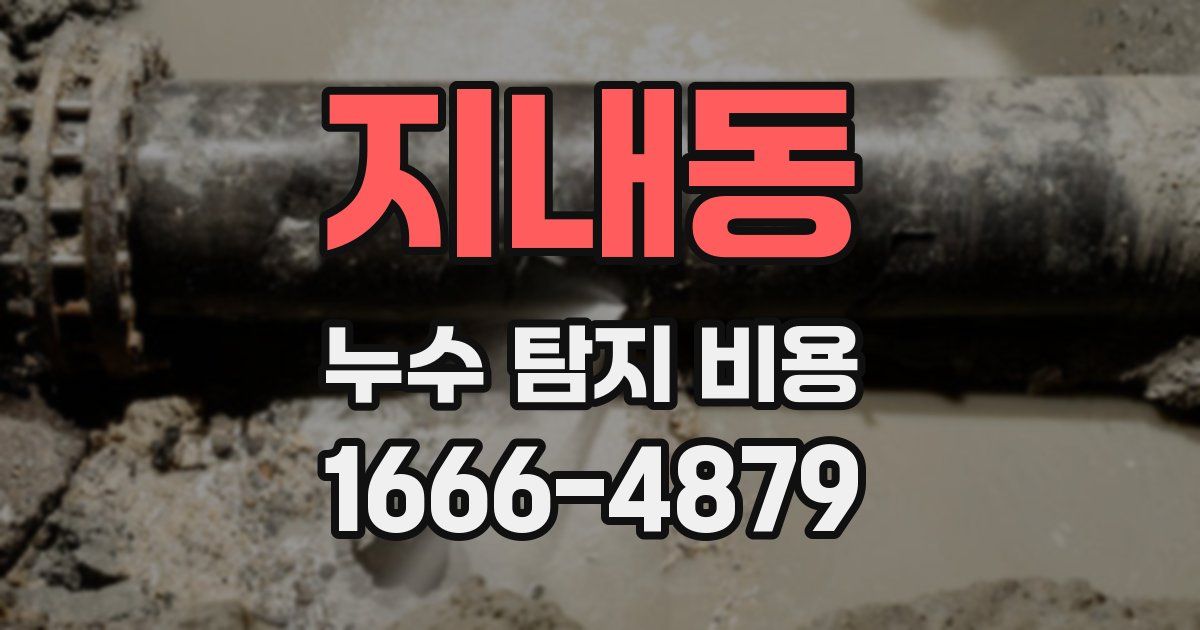 지내동 누수 탐지 비용