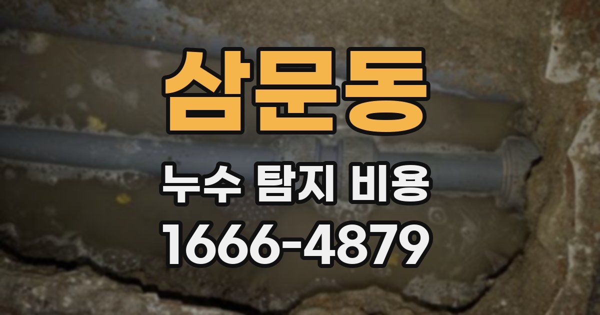 삼문동 누수 탐지 비용