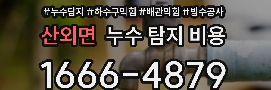 산외면 누수 탐지 비용