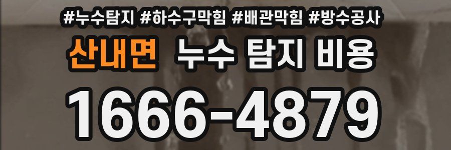 산내면 누수 탐지 비용
