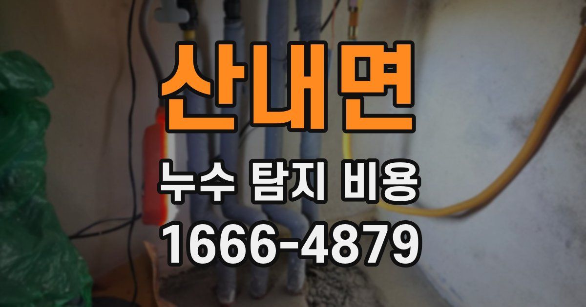 산내면 누수 탐지 비용