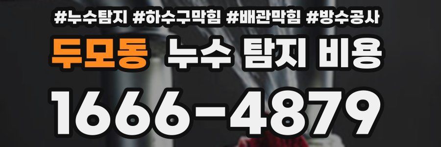 두모동 누수 탐지 비용