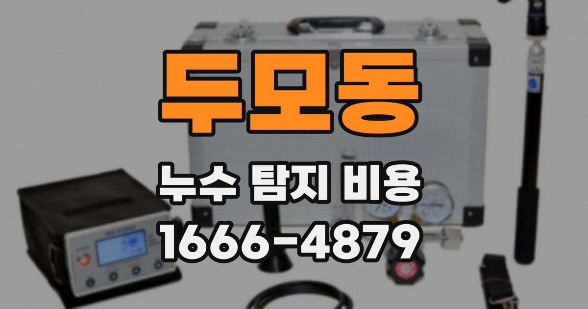 두모동 누수 탐지 비용
