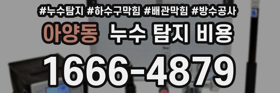아양동 누수 탐지 비용