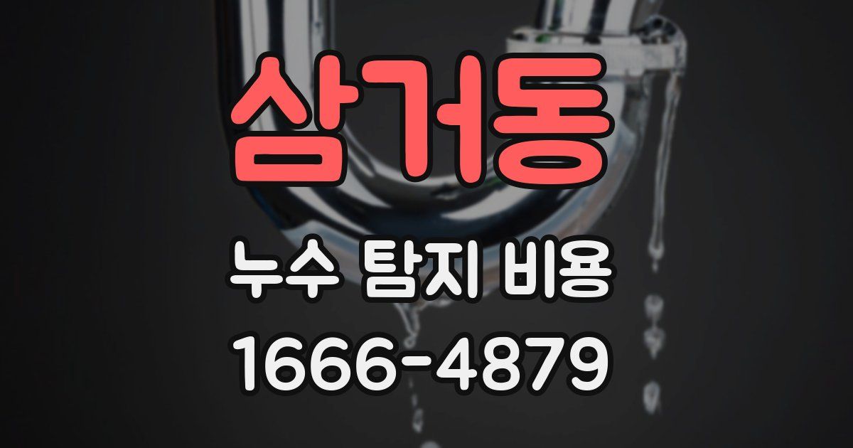 삼거동 누수 탐지 비용