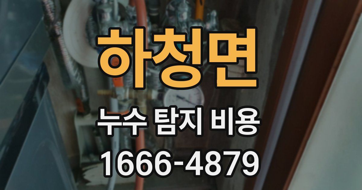 하청면 누수 탐지 비용