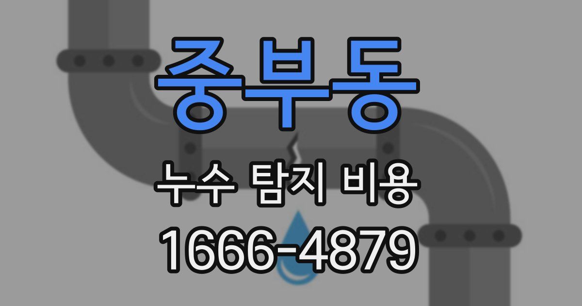 중부동 누수 탐지 비용