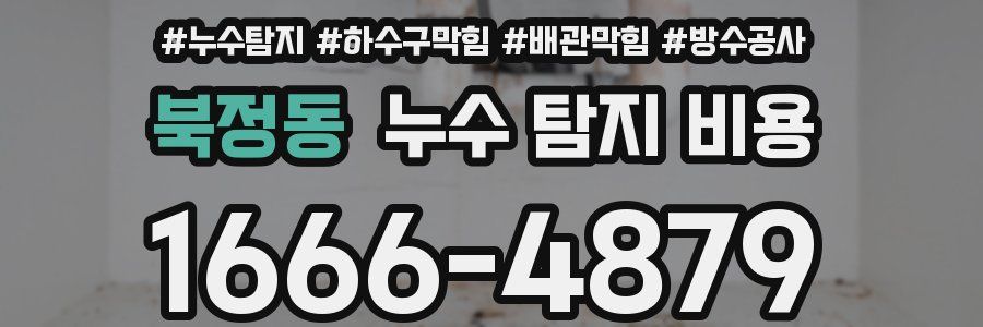 북정동 누수 탐지 비용