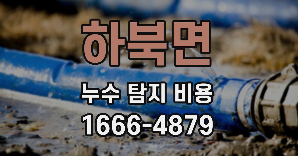 하북면 누수 탐지 비용