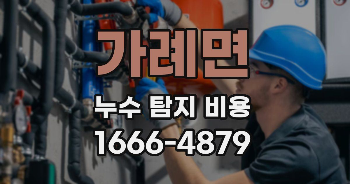 가례면 누수 탐지 비용