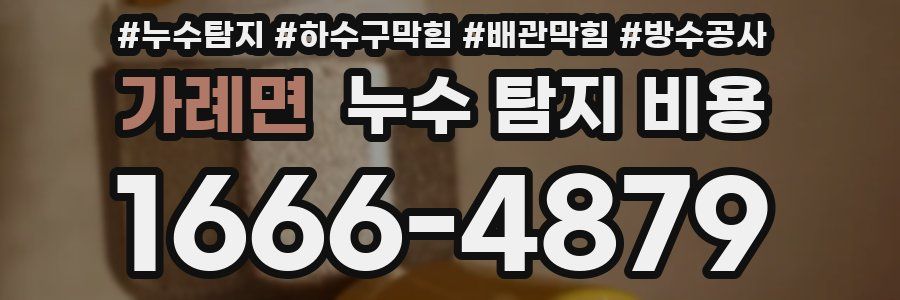 가례면 누수 탐지 비용