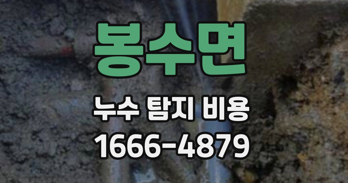 봉수면 누수 탐지 비용