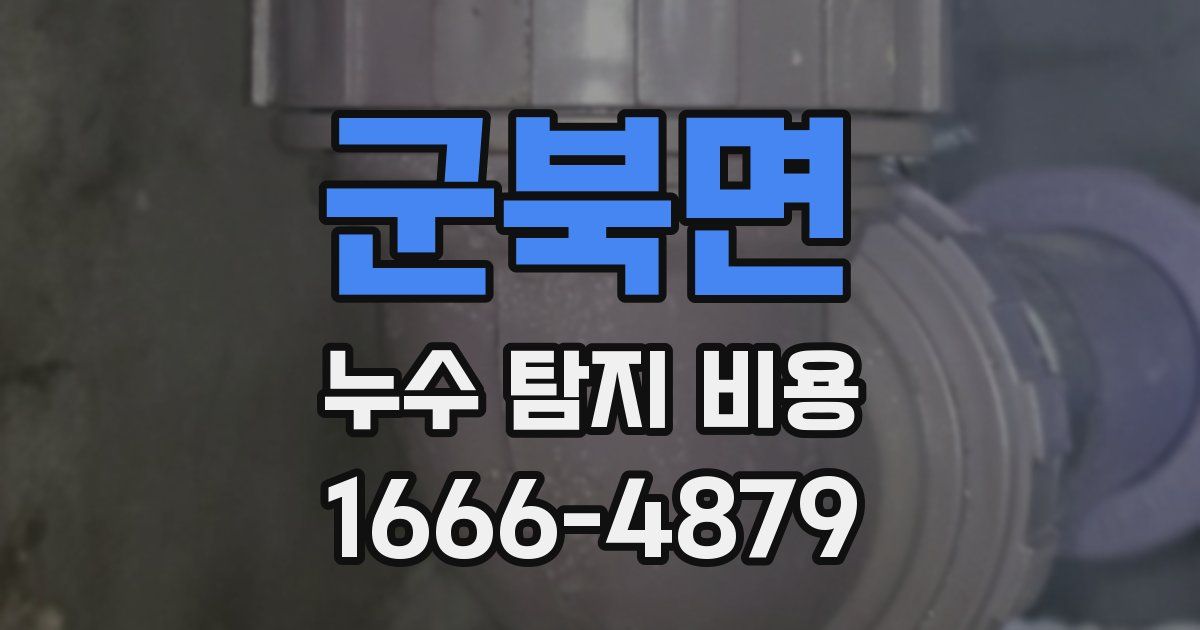 군북면 누수 탐지 비용