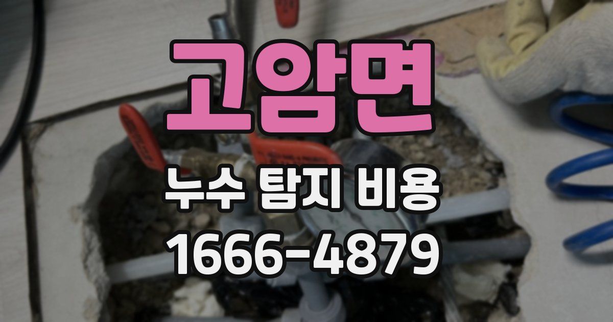고암면 누수 탐지 비용