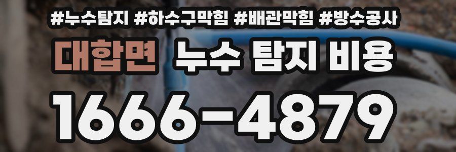 대합면 누수 탐지 비용
