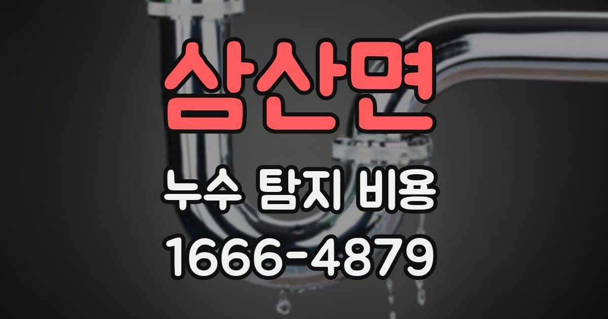 삼산면 누수 탐지 비용