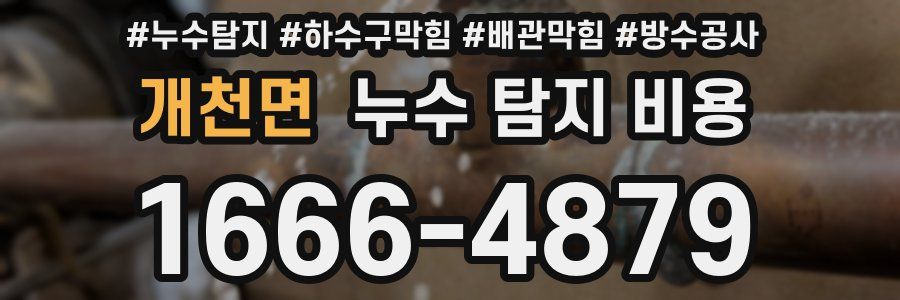 개천면 누수 탐지 비용