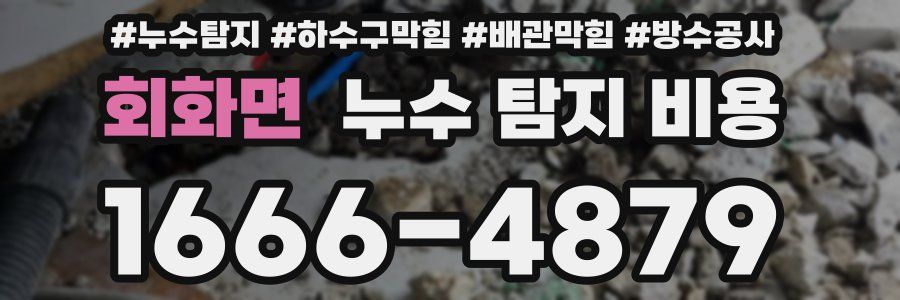 회화면 누수 탐지 비용