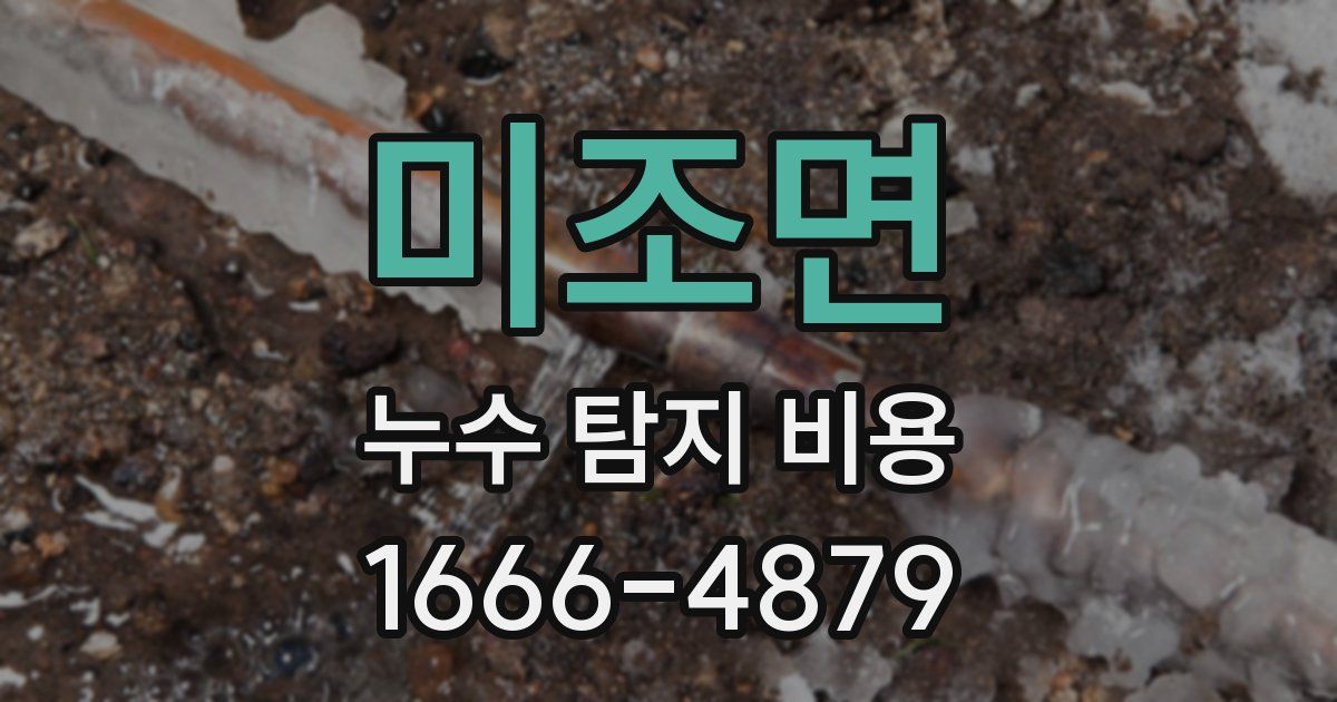 미조면 누수 탐지 비용