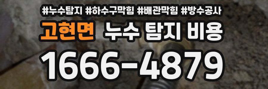 고현면 누수 탐지 비용
