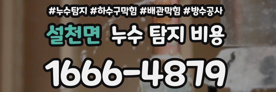 설천면 누수 탐지 비용